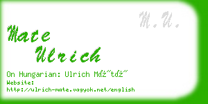mate ulrich business card